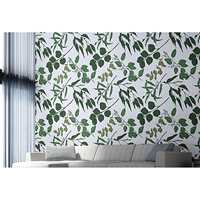 Papier peint à motif de feuilles, papier peint vert à motifs de branches, revêtement décoratif d'intérieur pour le salon, fond de canapé