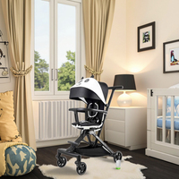 Poussette pliable 3-en-1 avec nacelle et grandes roues, design léger, autoportante, capacité de charge 20 kg, pour bébés de 0 à 3 ans - Vente en gros