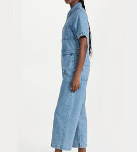 Mono <span class=keywords><strong>de</strong></span> Mezclilla para <span class=keywords><strong>Mujer</strong></span>, Diseño <span class=keywords><strong>de</strong></span> Diseñador, Color Azul Claro, Ropa <span class=keywords><strong>de</strong></span> <span class=keywords><strong>Mujer</strong></span>, Una Manga, Bolsillos, Pantalones Acampanados, Monos <span class=keywords><strong>de</strong></span> Mezclilla - Product Image 5