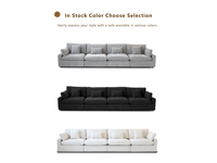 Canapé modulaire en tissu chenille et lin mélangé, style nordique, gris nuage, pour salon, VOXHOME USA en stock, livraison directe