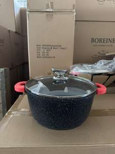 Juego de 6 Ollas y Sartenes <span class=keywords><strong>Jumbo</strong></span> de Aluminio Fundido con Revestimiento Granito, 20/24/28cm, Estilo Americano, Ecológicas, Antiadherentes, Aptas para Horno y Lavavajillas - Product Image 3