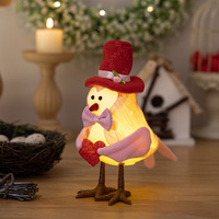 Nouvelle décoration de bureau lumineuse créative pour la Saint-Valentin, oiseau rose, figurine décorative pour événements