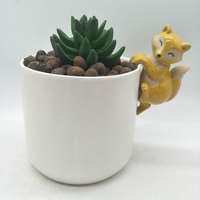 Miniatur Taman Peri dan Terarium Ornamen Keramik Hewan FOX Pot Bunga Vas Hugger Dekorasi Rumah Tahan Lama Mudah Dirakit