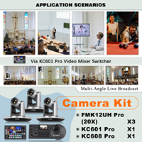 Cámara FoMaKo BH540 FMK12UH PRO(20X) HDMI AI Track PTZ con controlador PTZ y conmutador mezclador de video para transmisión en vivo de Iglesia