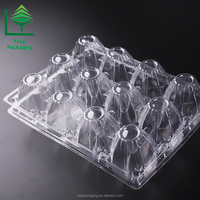 Boîte d'emballage OEM pliable jetable extra-jumbo à 12 compartiments, en blister PET transparent pour la protection et le stockage réfrigéré des œufs