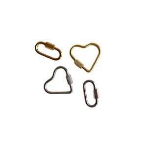 18K PVD Gold Stainless Steel <b>Necklaces</b> with Heart Oval Round Anchor Carabiner Clasps | DIY Charm Holder Chains for Jewelry - Product Image 5