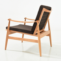 Fauteuil de loisirs en bois massif pour véranda de salon avec rembourrage WD-853