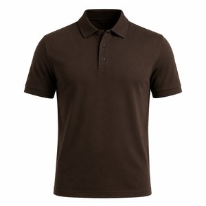 Polo de Golf Premium para Hombre |   Piqué Mercerizado Color Marrón Chocolate Oscuro |   Cuello Estructurado, Corte Entallado |   Secado Rápido que Absorbe el Sudor - Product Image 1