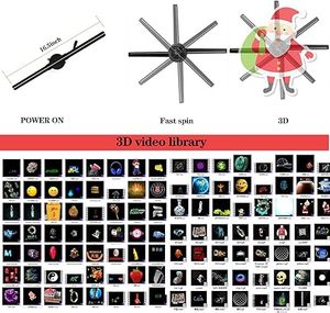 3D Hologram Fan 42cm HD LED <strong>Projector</strong> WiFi Animated Holographic Display 1200cd Brightness 176 Viewing Angle For Business - Product Image 3