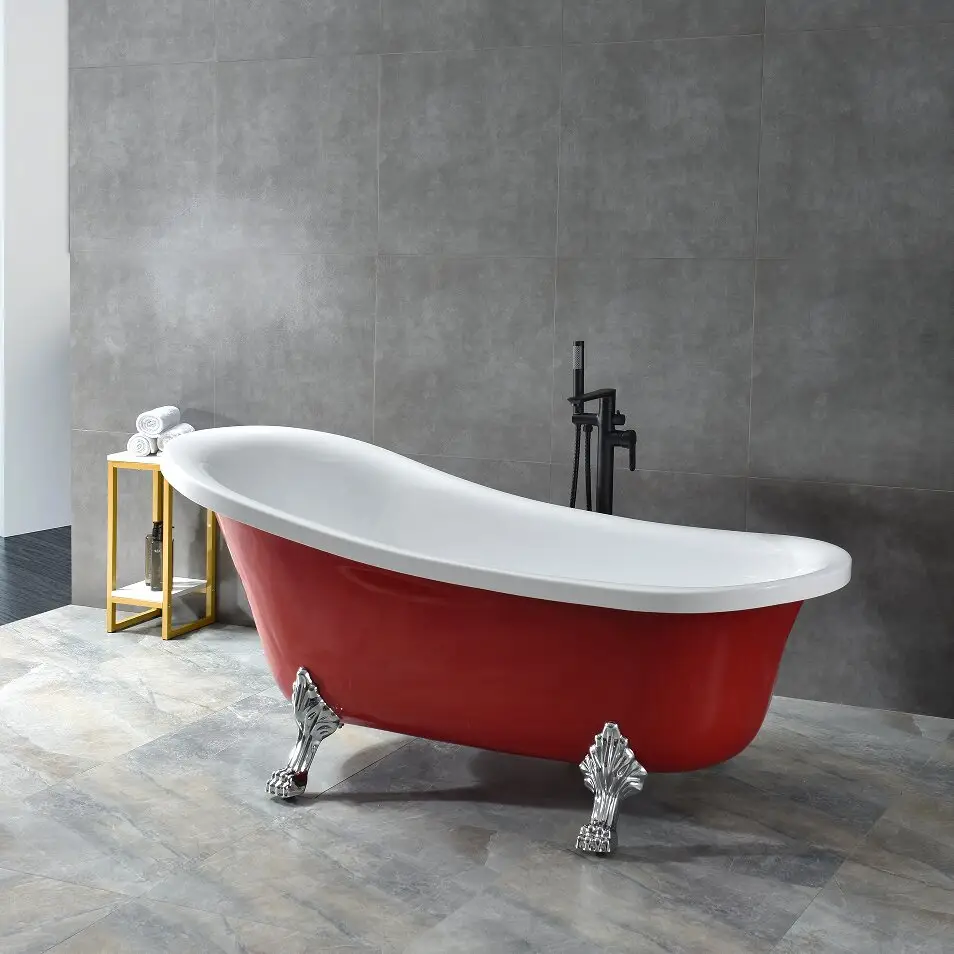 אמבטיה עצמאית אמבטיה עיצוב חדש אמבטיה ספיגה עצמאית אמבטיה לבן ואדום