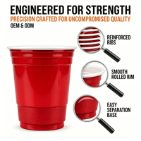 Kit de gobelets réutilisables pour beer pong, 16 oz, sans BPA, pour fêtes en plein air et événements sociaux