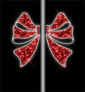 เสาไฟประดับตกแต่งถนนสำหรับเทศกาลคริสต์มาส พร้อมไฟ LED ประดับตกแต่งเสาไฟถนน รูปแบบเชือกประดับ สำหรับตกแต่งในช่วงเทศกาล - Product Image 5