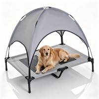 Accessoires pour animaux de compagnie en gros : Lit surélevé pour animaux avec pare-soleil, lit de camp pliable pour chien, en maille respirante et rafraîchissante pour le camping et les voyages