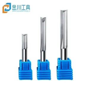 Cina Jinchuan 3.175mm doppio bordo dritto scanalatura fresa computer incisione piatto MDF router bit