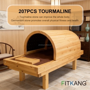 Domo de Sauna con 3 Zonas de Calentamiento y Bola de Iones Negativos para Terapia de Infrarrojos Lejanos de Cuerpo Completo, Sauna Seca de Madera - Product Image 1
