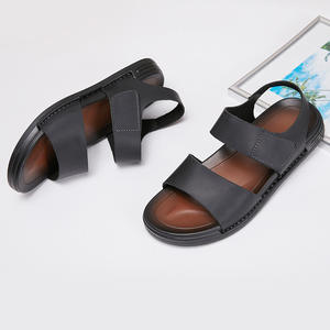 Sandalias de Verano 2026 para Hombre, de Cuero Genuino, con una Sola Correa de Velcro, Transpirables, Frescas, Cómodas, Casuales, Cosidas a Mano - Product Image 3