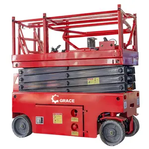 Double Scissor Lift Platform Off Road Hydraulic Aerial Work Platform Portable 8m-12m Rough Terrain Scissor Lift Table