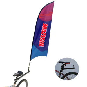 Weihai Wisezone best selling bike bracket feather flag for bicycle promotion outdoor feather flag for bike ride event