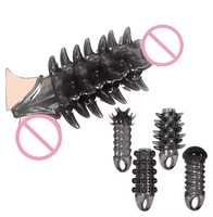 Anneau pénien et manchon de pénis en silicone noir, énorme et souple, pour stimulation clitoridienne et retard de l'éjaculation, jouets sexuels pour homme et couple