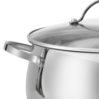 Ustensiles de cuisine en gros : Ensemble de 6 casseroles en acier inoxydable avec couvercles en verre et fond à induction pour cuisinière