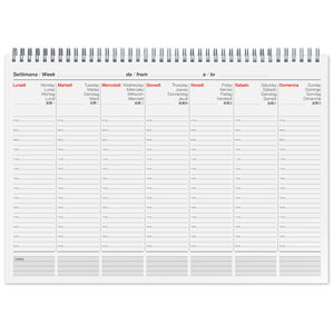 Agenda Settimanale Perpetua WIRE-O 34X24CM - Product Image 1