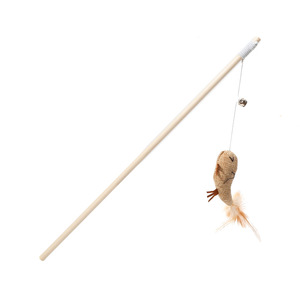 Giocattolo per Gatti a Forma di Canna da Pesca, Gioco con Erba Gatta, Asta in Legno per Gatti - Product Image 2