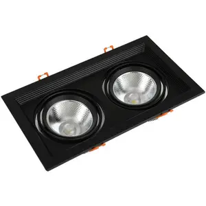 Iluminação interior Lâmpadas de fundo LED Square Dimmable Recesso LED Downlights 14W 18W 24W COB LED Teto Spot Lights