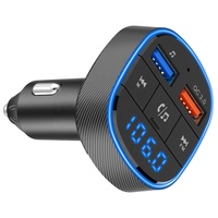 Transmetteur FM mains libres, chargeur de voiture, kit voiture V5.0 Bluetooth avec lecteur MP3, chargeur rapide QC 3.0