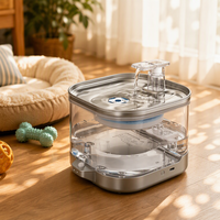 Fontaine à eau pour animaux de compagnie en acier inoxydable, écologique, pour chats, à circulation automatique, silencieuse, pour intérieur, rechargeable