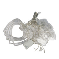 Guirlande lumineuse LED en forme de lune étoilée, décoration d'ambiance en forme de cœur, étoile à cinq branches, guirlande lumineuse colorée pour cour extérieure