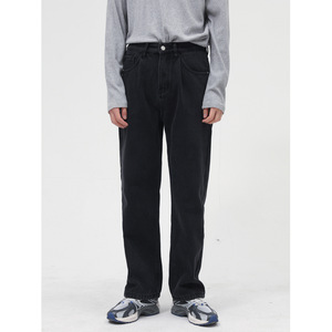 Jean pour homme en denim à bords transparents effet voile, coupe ample, style éthéré, fournisseur - Product Image 1