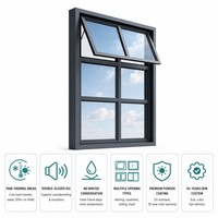Ventana de Vidrio Templado Insonorizada para Fábrica, Taller, Estructura de Acero, Aislamiento Térmico, Ventana de Aluminio con Puente Térmico Roto