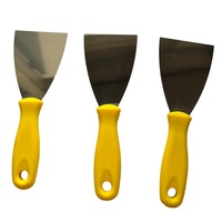 Spatule à mastic industrielle avec manche en plastique solide, lame en acier inoxydable poli miroir, couleurs variées, différentes tailles
