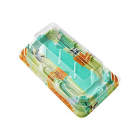 Boîte à sushi jetable Wenpak, écologique, rectangulaire, multi-modèles, avec couvercle anti-buée surélevé, en PET de qualité alimentaire, personnalisable pour la livraison