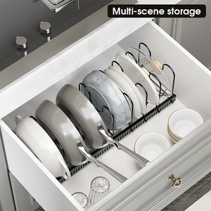 Organizzatore portabottiglie espandibile: Per armadio cucina, padella/coperchio pentola, porta-rastrelliera, 10 scomparti regola - Product Image 3