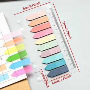 200 Sheets Multi-Color Transparent Waterproof PET Index Sticky Notes Self-Adhesive Memo Paper <b>Stickers</b> Customizable - Product Image 2