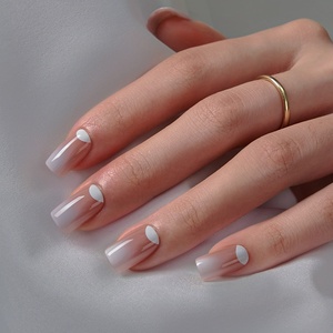 BTArtbox Uñas Artificiales, Uñas Postizas al por Mayor, Uñas de Gel Suave Cuadradas Cortas Hechas a Mano, Kits de Uñas a Presión con Diseño Ombre - Product Image 1
