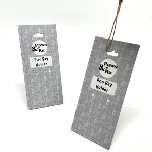 Custom Pet Toy Cardboard Hang tag For Dog Poo Bag Holder Factory Direct Paper Tags