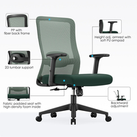 NOEL Chaise de bureau ergonomique moderne à dossier moyen, grande taille, avec support lombaire 2D, chaise de qualité supérieure pour usine (vente en gros)