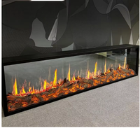 Cheminée Holographique à Effet de Flamme Simulé, Intégrée, Ultra-Mince, Décorative, Électrique, Technologie LED, pour Usage Domestique et Hôtelier