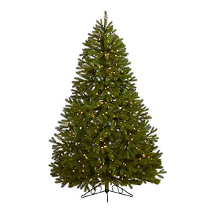 Grand arbre de Noël artificiel pliable pour l'intérieur et l'extérieur avec lumières LED blanc chaud - Product Image 1