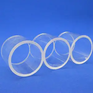 Cilindro de vidrio de cuarzo abierto de ambos extremos de alta pureza y alta calidad