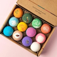 Vente en gros de bombes de bain personnalisées en lot de 6, grandes bombes de bain avec ingrédients biologiques, pour une utilisation relaxante à domicile, présentées dans un coffret cadeau