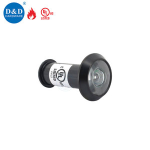 Ul lửa đánh giá rắn brass 180 độ Matte Đen an ninh hẹp cửa lổ nhìn trộm cửa người xem - Product Image 1