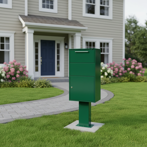 Parcel Drop off <strong>Box</strong> Mounted Post Mount Mailbox Powder-Coated Freestanding Stainless Steel 48L Capacity Garden Home Mailbox - Product Image 1
