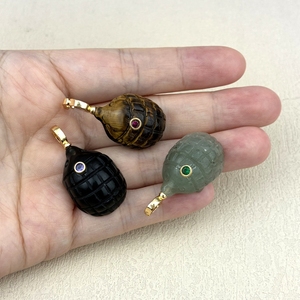 Ciondolo in <span class=keywords><strong>Pietra</strong></span> Naturale all'Ingrosso: Avventurina Verde, Cristallo Bianco, Placcato Oro, Ametista, Ciondolo a Forma di Pangolino, Collana Fai da Te, Gioielli con Gemme - Product Image 4