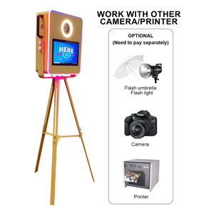 Cabina DE <span class=keywords><strong>FOTOS</strong></span> DSLR <span class=keywords><strong>24H</strong></span> enviada de fábrica para fiestas Material metálico SLR/DSLR Compatible con pantalla táctil de 15,6 pulgadas Diseño vintage - Product Image 5