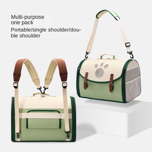 Şık Çok Fonksiyonlu Evcil Hayvan Taşıyıcısı Büyük Kapasiteli Köpek Sırt Çantası Dış Mekan Kullanımı İçin Dayanıklı Polyester Fermuarlı Kapatma BiBei - Product Image 4