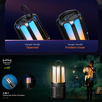Altavoz Portátil para Exteriores con Resistencia al Agua IPX7, Lámpara de Camping, Altavoz Inalámbrico de 10W con Linterna RGB y Luz LED de Colores