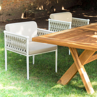 Chaises d'extérieur modernes nordiques personnalisées, ensemble de meubles d'extérieur imperméables pour patio, ensemble de meubles d'extérieur en aluminium tressé, tables et chaises de jardin pour séjour